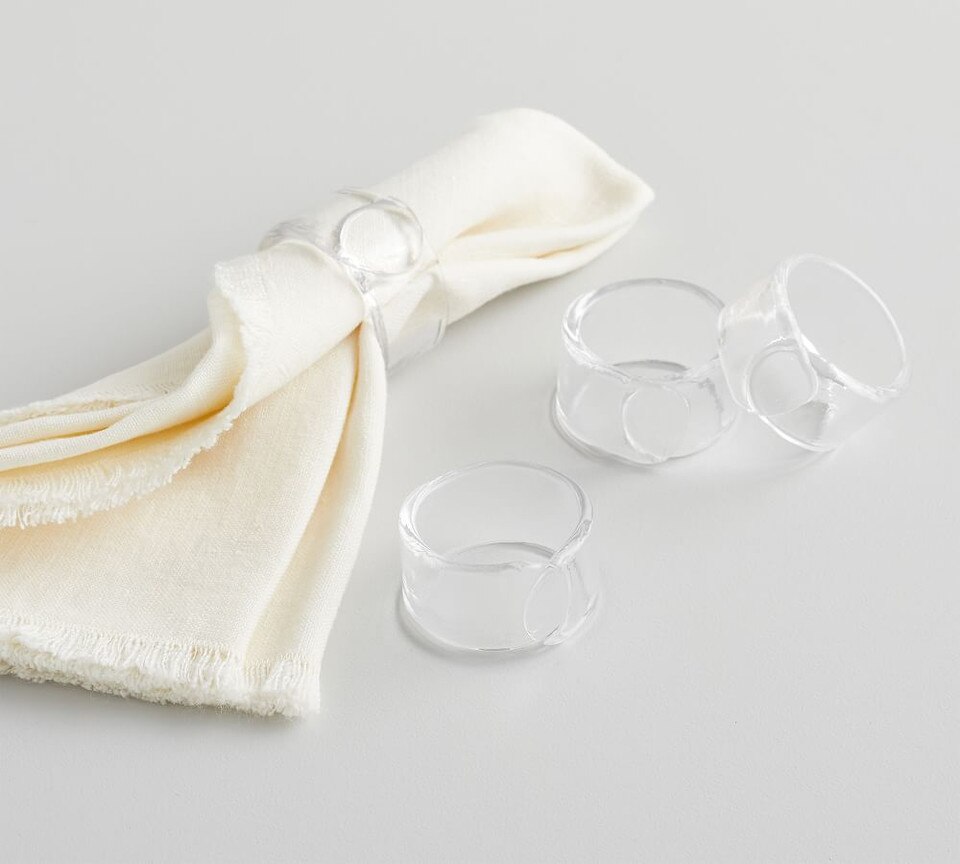 Hammered Glass Napkin Rings Set of 4 Pottery Barn Australia